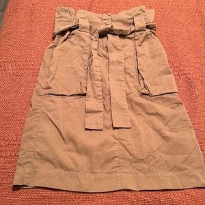 H&M Light Brown Tie Midi Skirt